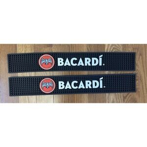 BACARDI RUM RUBBER BAR RAIL RUNNER SPILL MAT Set Of 2